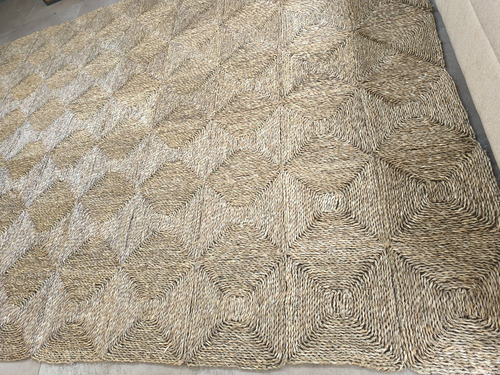 Alfombra Seagras 180x210 Cm Ancho 180 Cm Color Yute Diseño De La Tela Geométrica Largo 210 Cm