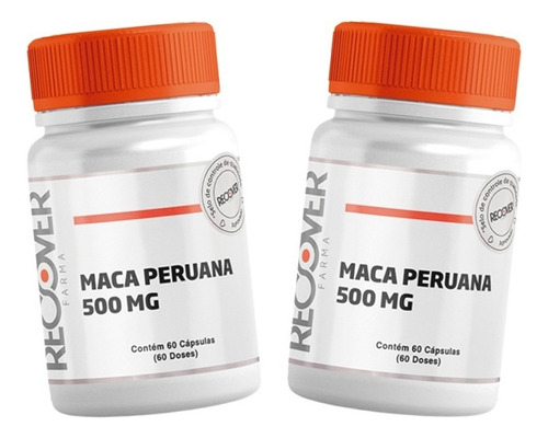 Suplemento Em Cápsula Recover Farma  Estimulante Natural Maca Peruana Vitaminas/minerais Maca Peruana Sabor  Natural Em Pote De 60ml 60 Un  Pacote X 2 U