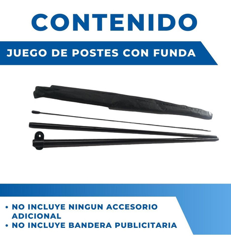 Asta De Bandera 2.8m+ Base Estructura Cruceta+ Pivote