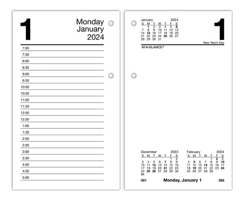 Recambio De Calendario De Escritorio Diario 2024, 3 1/2...