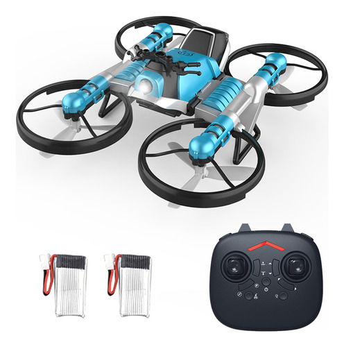 Mini Drone 2 En 1, Moto Rc, Para Principiantes, Color Azul