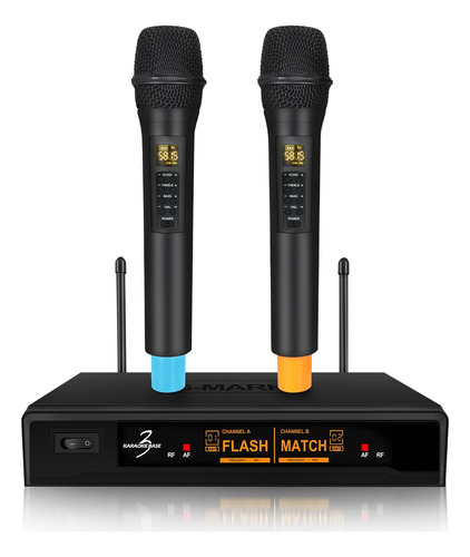 G-mark Sistema De Micrófono Inalámbrico Uhf Karaoke Base 3, 