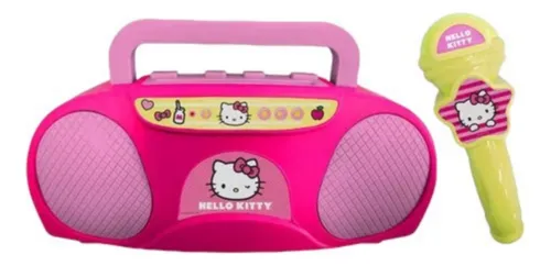 Boombox Karaokê Hello Kitty Brinquedo Musical Com Microfone