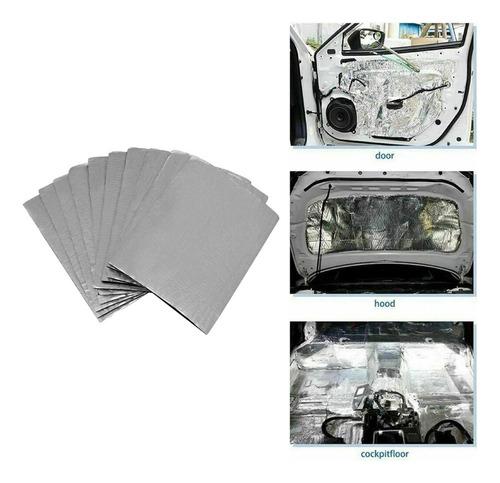 10x Estera De Aislamiento Térmico De Sonido Para Coche,
