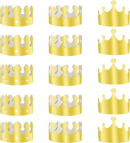 36 Piezas Coronas Papel Sombrero Papel Dorado Coronas Sombre