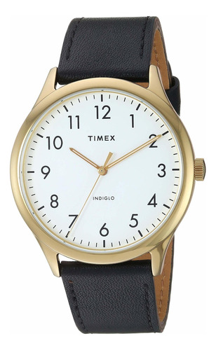 Reloj Hombre Timex Tw2t717009j Cuarzo Pulso Negro En Cuero