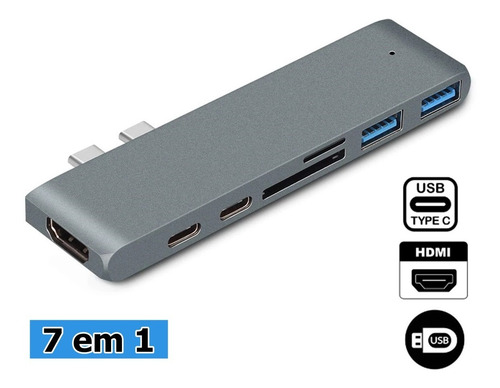 Imagem 1 de 7 de Adaptador Hdmi 4k Hub Usb-c 3.1 Para Macbook Pro Air M1 2021