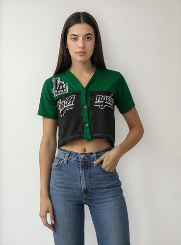 Remera Chiky Pink Broches Estampa La Los Angeles Mujer