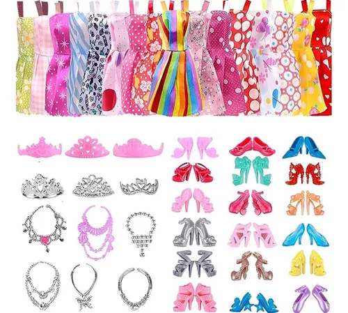 Set 32 Piezas De Accesorios Para Muñecas, Ropa De Barbie