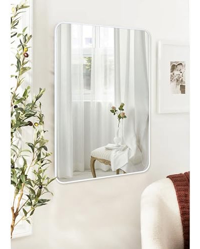 Espejo De Baño Blanco, Espejo Rectangular De 24 X 36 Pulgada