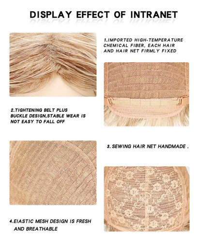 Nuevo For Pelucas, Gorro Corto, Peluca Rubia, Peluca De