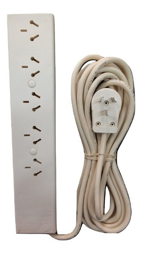 Zapatilla 5 Tomas 5mts De Cable C/llave Termica Marfil