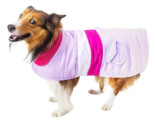 Capa Puffy Color Lila/rosa Polar P/perro Talla 5 Pet Pals