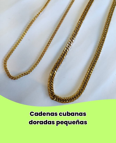 Cadenas Cubanas Doradas Pequeñas 12 Unidades Al Mayor