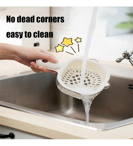 Cesta De Drenaje De Doble Capa For Cocina Con Asa, Colador
