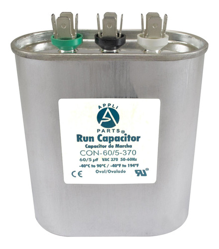 Condensador/ Capacitor De Marcha  60+5 Mfd 370 Vac Ovalado