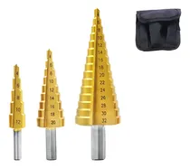 Comprar 03 Brocas Escalonadas Acero Hss Recub. En Titanio 4-12\u002F20\u002F32