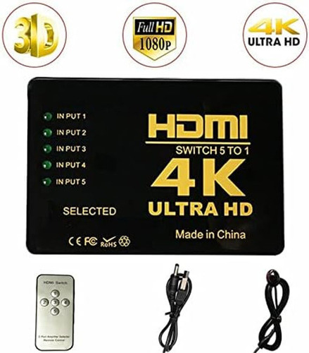 Switch Hdmi 5 To 1, 4k X 2k Modelo:uh-501 Jwk