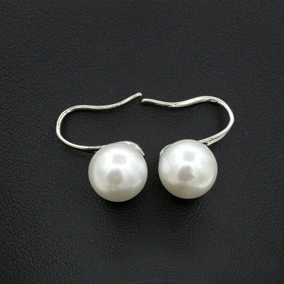 Nuevos. Plata 1ª Ley .925 A Escoger Color Pendientes Perlas Swarovski