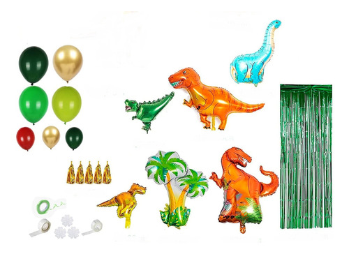 Set Globos Dinosaurios Decoracion Cumpleaños Eventos 113p