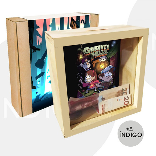 Alcancía Mdf Gravity Falls + Empaque Personalizado Artesanal