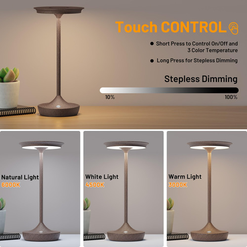 Lámparas De Mesa Recargables Inalámbricas Portátiles Led 3 C