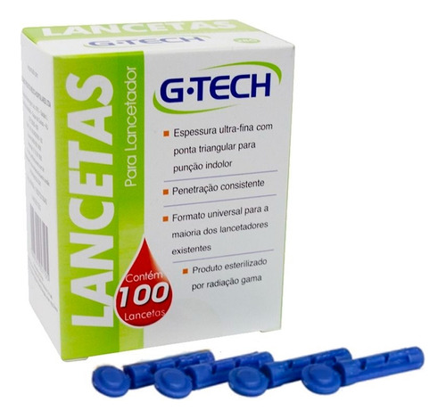 Lanceta Repositora De Lancetador 28g Com 100 Unidades Gtech