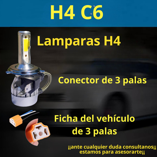 Kit Cree Led Vw Up Gol Trend Power G3 G4 H4 Luz Alta Baja C6 H4 Blanco 6000k