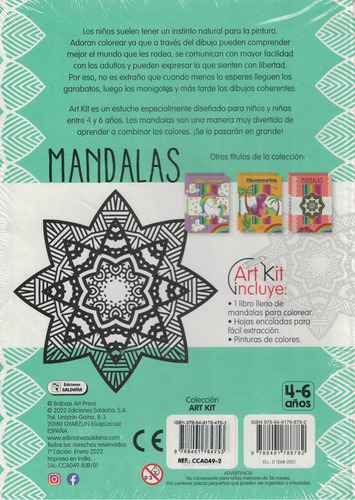 Mandalas Art Kit Verde, De Anonimo. Editorial Saldaña, Tapa Blanda En Español