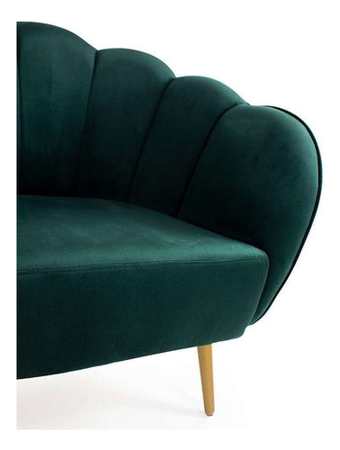 Poltrona Ariel Suede Esmeralda E Dourada Cor Verde