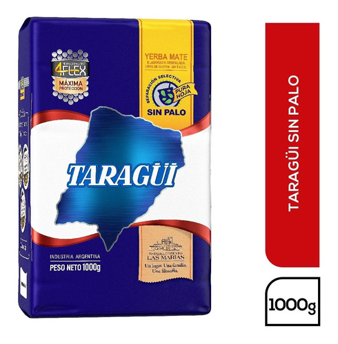 Imagen 1 de 1 de Yerba Mate Taragüi Sin Palo 4flex 1 Kg