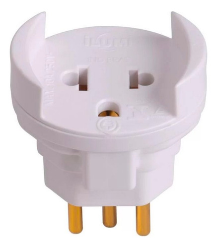 Pino Adaptador Universal 2 Pinos + Terra Cinza 10a - Ilumi 110v/220v