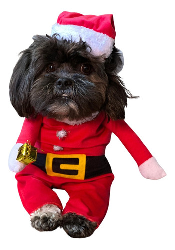 Traje Navideño Para Mascota Perro Gato Papa Noel Raza Xs