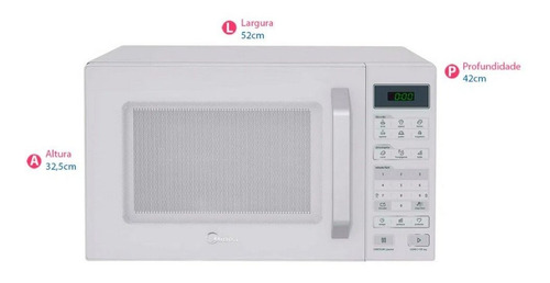 Micro-ondas Midea De Bancada 35l Mxsa35b2 Branco - 220v