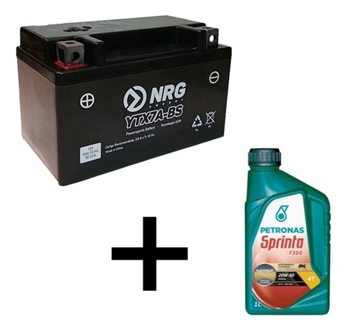 Imagen 1 de 4 de Bateria Nrg Ytx7a-bs + Aceite Petronas 20w50 Beitia Motos