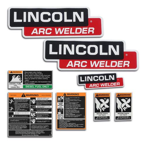 Kit De Calcomania / Etiquetas Lincoln Electric Arc Welder