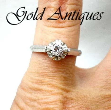 Anillo Solitario De Platino 950 Y Brillante De 0.25 Ct