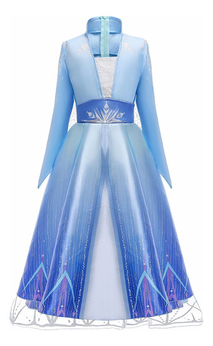 Vestido Talla 5t Para Niña De Elsa De Frozen 2 Color Azul