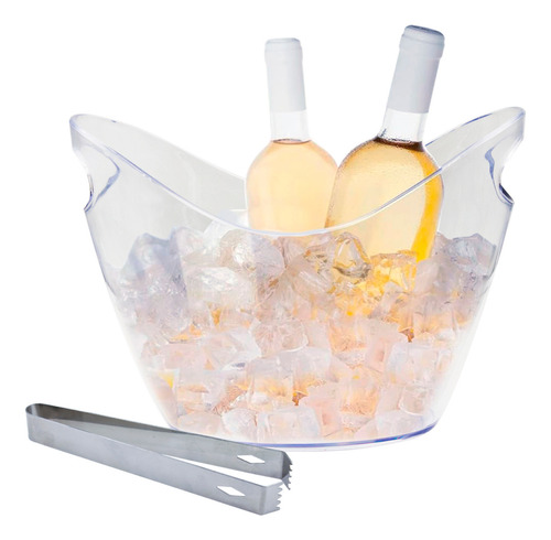 Hielera Cubeta Transparente Para Botellas Cerveza Vino 4l