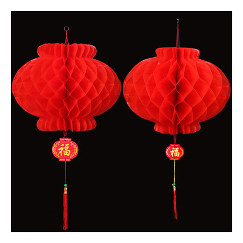 Yi 20 Farolillos Chinos De Papel Rojo, 10 Rojos