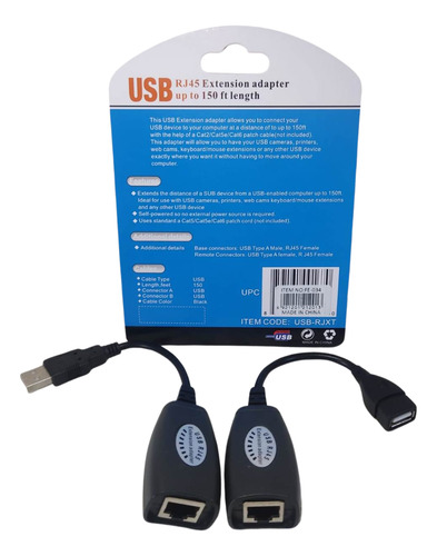 Extensión Usb A Rj45 Utp Ethernet Adaptador Lan 50 Metros