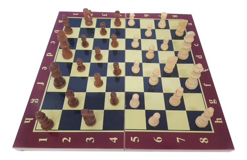 Juego Ajedrez Tablero Y Fichas De Madera Grande Jeg 400