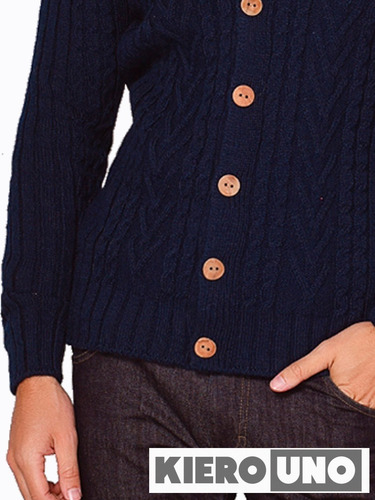Imagen 3 de 7 de Cárdigan Lana Hombre Tejido Saco Campera Con Botones