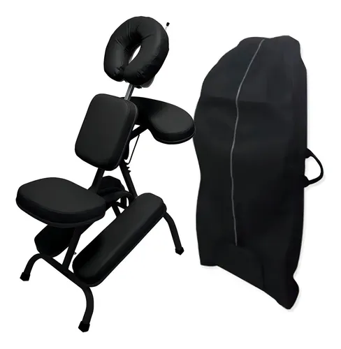 Kit Cadeira Quick Massage Legno Dobrável Shiatsu Black Bolsa Cor
