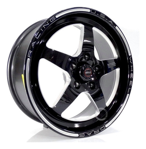 Roda Aro 17 5x100 Weld Rts Racing 4 Rodas + Bicos C65 Cor Preto Diamante C65