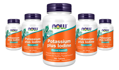 Potássio Plus Iodo Now Foods Potassium Plus 180tablts 5un Sabor Sem Sabor