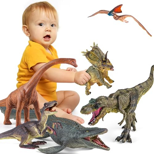 Lavesom 6pcs Jumbo Dinosaur Toy Set, Juguetes De Dinosaurios