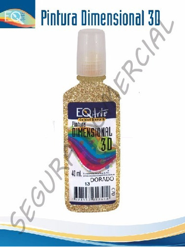 Pintura Dimensional Eq Arte -40ml Colores Glitter