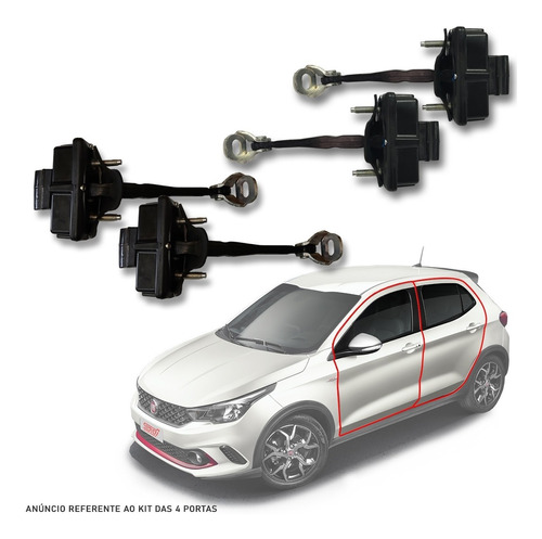 Kit 4 Tirante Limitador Porta Fiat Argo 1.8 16v 2021 Genuíno