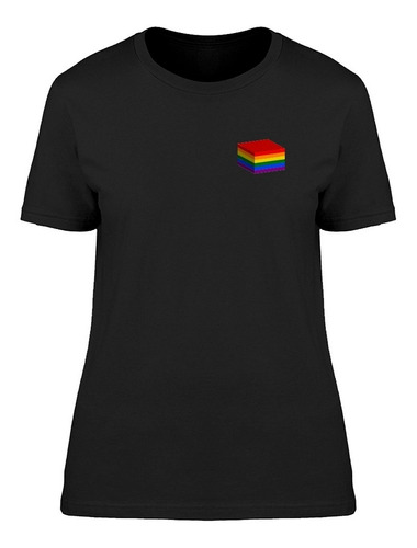 Pequeño Cubo Con Colores Del Orgullo Gay Camiseta De Mujer